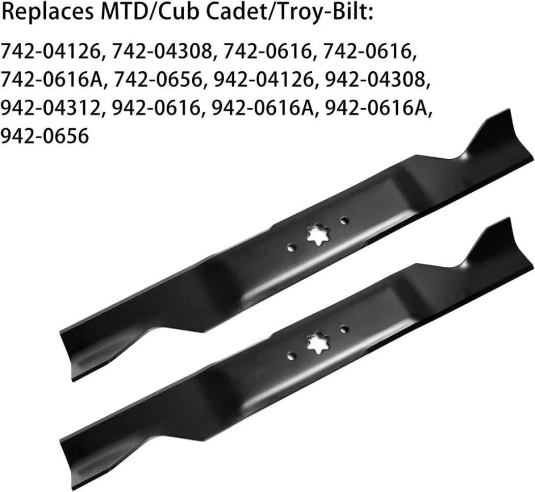 Cuchillas para Cortacésped 2 Unidades 42 Pulgadas Compatible con Troy Bilt Modelos Que Usan Números De Parte 942-04308 742-04308 942-0656 742-0656