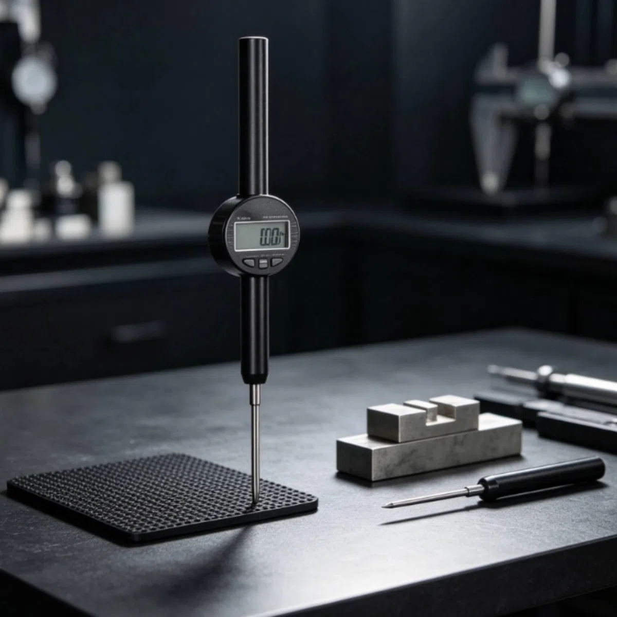 Amagogo Comparador Digital Portátil con Medición Avanzado y Pantalla Visible para Mecánicos en Calibración Maquinaria y Control Piezas, 0-100mm