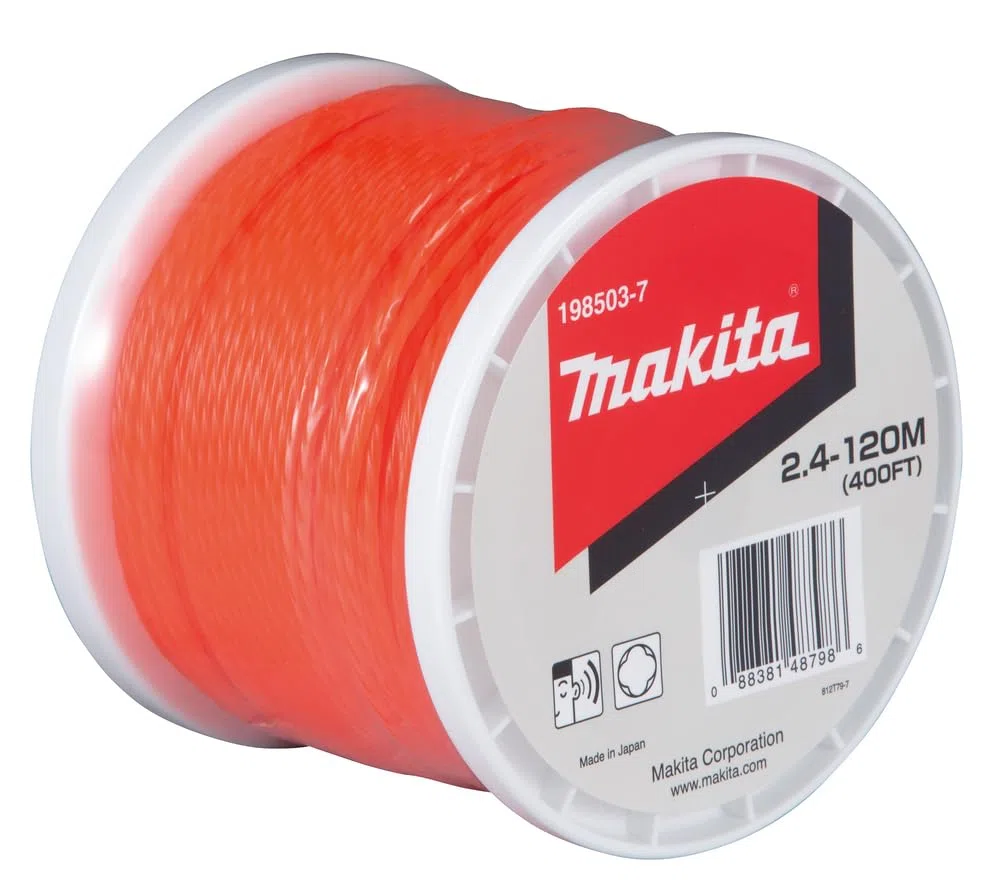 Makita 198503-7 Desbrozadora alambre redondo Recortadora bordes 2,4mm x 120m