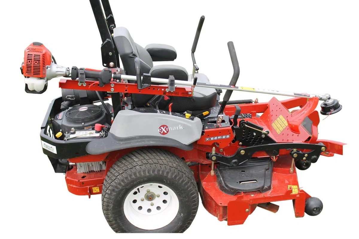 Jungle Jim’s ZTR-TR Zero Turn Mower Trimmer Holder – Adjustable Fit for 1"-2" Roll Bars – Quick Clamp Locking System